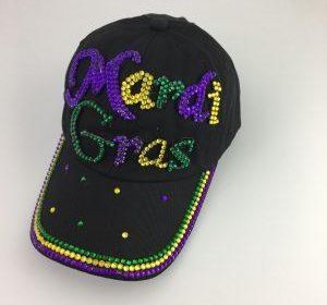 Mardi Gras Rhinestone Ball Cap