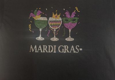 Rhinestone Wine Glass T-shirt