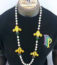 Fleur De Lis on Pearl Beads