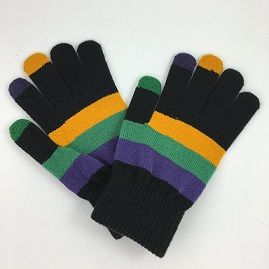 Black Mardi Gras Gloves