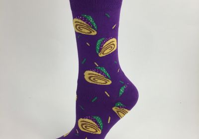 Purple King Cake Slice Socks