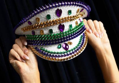 White Mardi Gras Conductor Hat