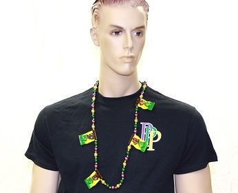Faces Mardi Gras Flag Beads