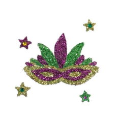 Glitter Sticker - Mardi Gras Mask. Piece