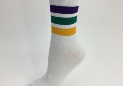 White MG Stripe Socks