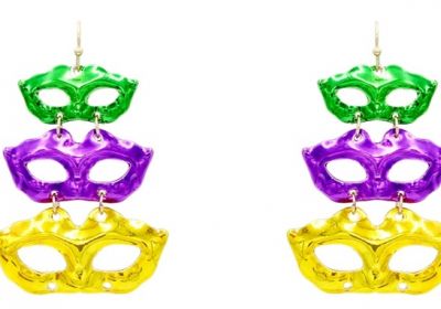 3 Drop Mardi Gras Earrings