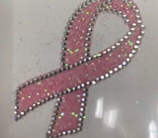 Glitter Sticker - Breast Cancer. Piece