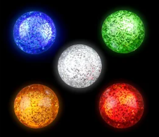 LED Glitter Hi Bounce  Balls. Box of 20