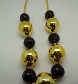 80mm Disco Big Beads - Black & Gold