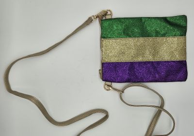 Glitter Stripe Crossbody Purse