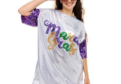 Metallic T-shirt Dress