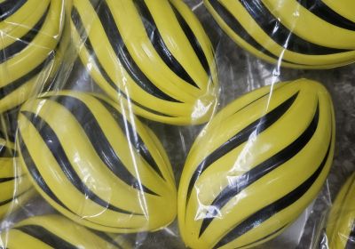 Spiral Foam Footballs - Black and Gold